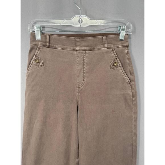 Spanx Pants Womens Small Brown Wide Leg Cropped High Rise Pull On Trousers - Picture 8 of 16